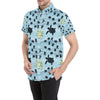 Sea Turtle Pattern Print Design T011 Men's Short Sleeve Button Up Shirt