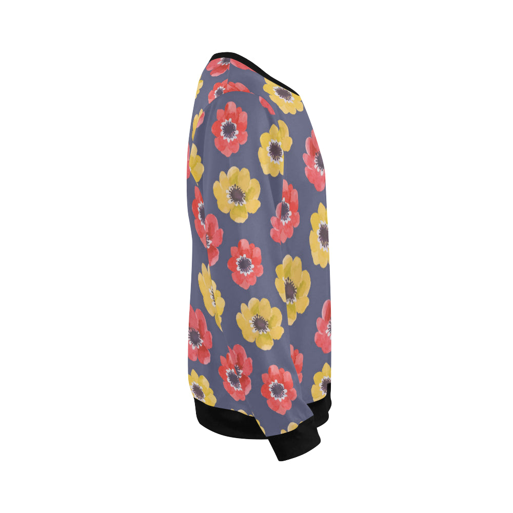 Anemone Pattern Print Design AM010 Men Long Sleeve Sweatshirt