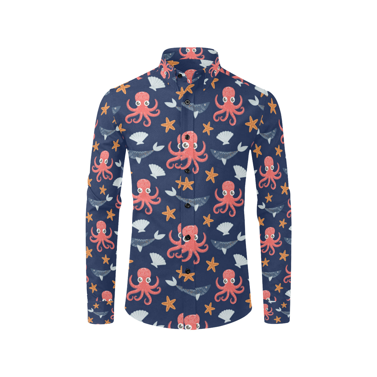 Octopus Pattern Print Design A04 Men's Long Sleeve Shirt
