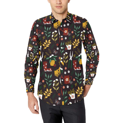 Gardening Pattern Print Design G05 Men's Long Sleeve Shirt
