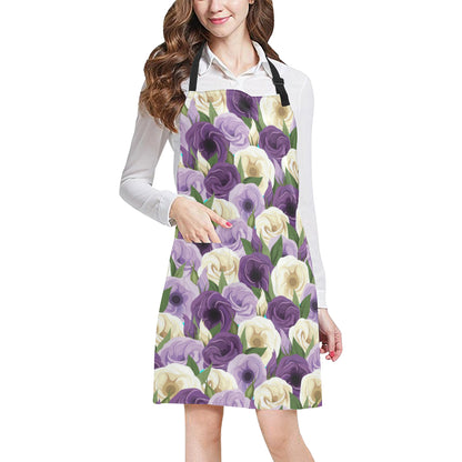 Lisianthus Pattern Print Design LT01 Apron with Pocket