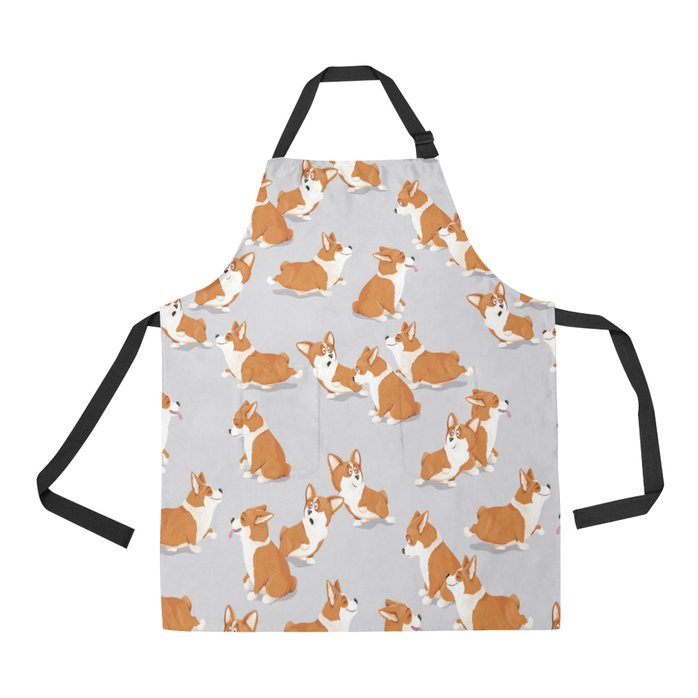 Pembroke Welsh Corgis Pattern Print Design A04 Apron with Pocket