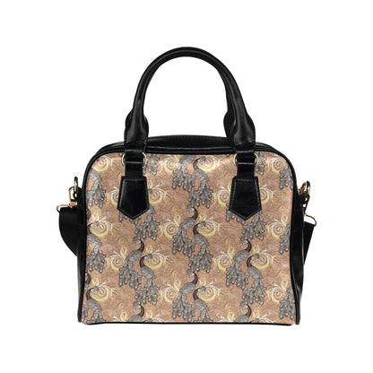 Peacock Pattern Print Design A05 Shoulder Handbag
