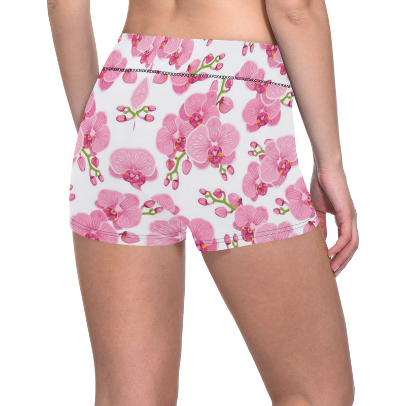 Orchid Pink Pattern Print Design OR07 Yoga Shorts