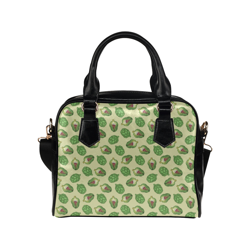 Artichoke Pattern Print Design 03 Shoulder Handbag