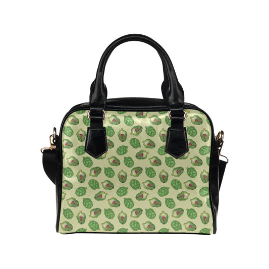 Artichoke Pattern Print Design 03 Shoulder Handbag