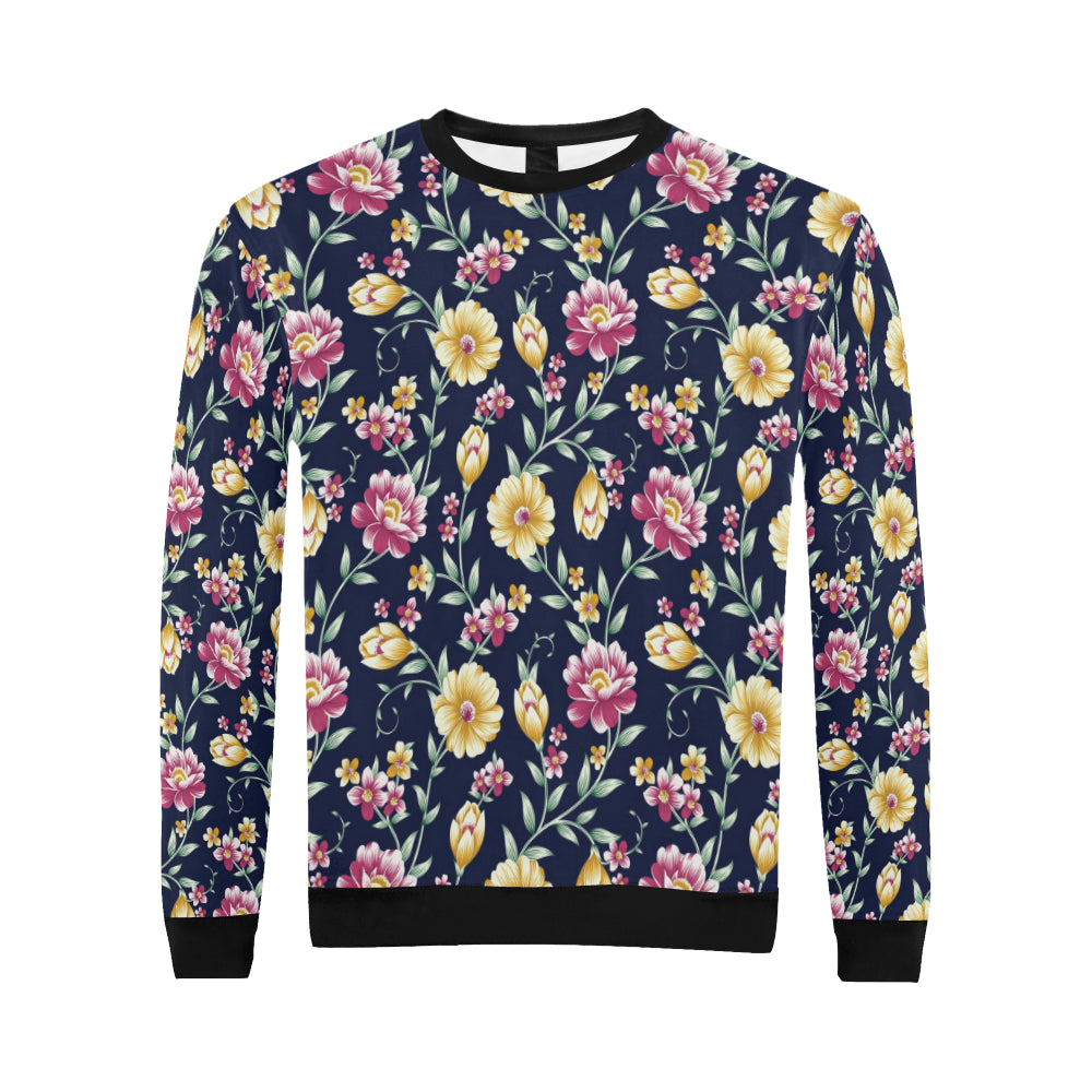 Gerberas Pattern Print Design GB03 Men Long Sleeve Sweatshirt
