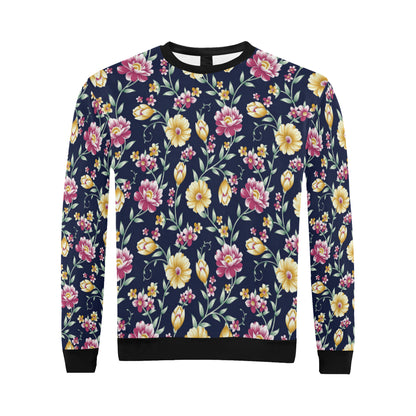 Gerberas Pattern Print Design GB03 Men Long Sleeve Sweatshirt