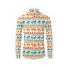 Elephant Aztec Ethnic Print Pattern Men's Long Sleeve Shirt