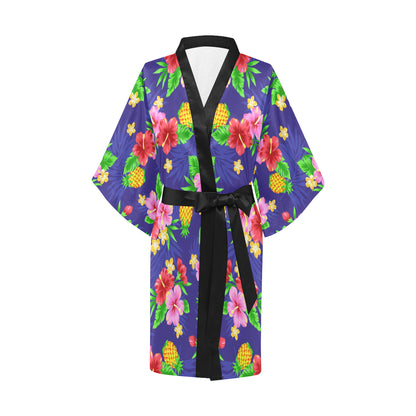 Hawaiian Themed Pattern Print Design H05 Women Kimono Robe