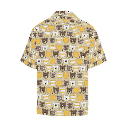 Bear PatchworkPattern Print Design 01 Men's Hawaiian Shirt