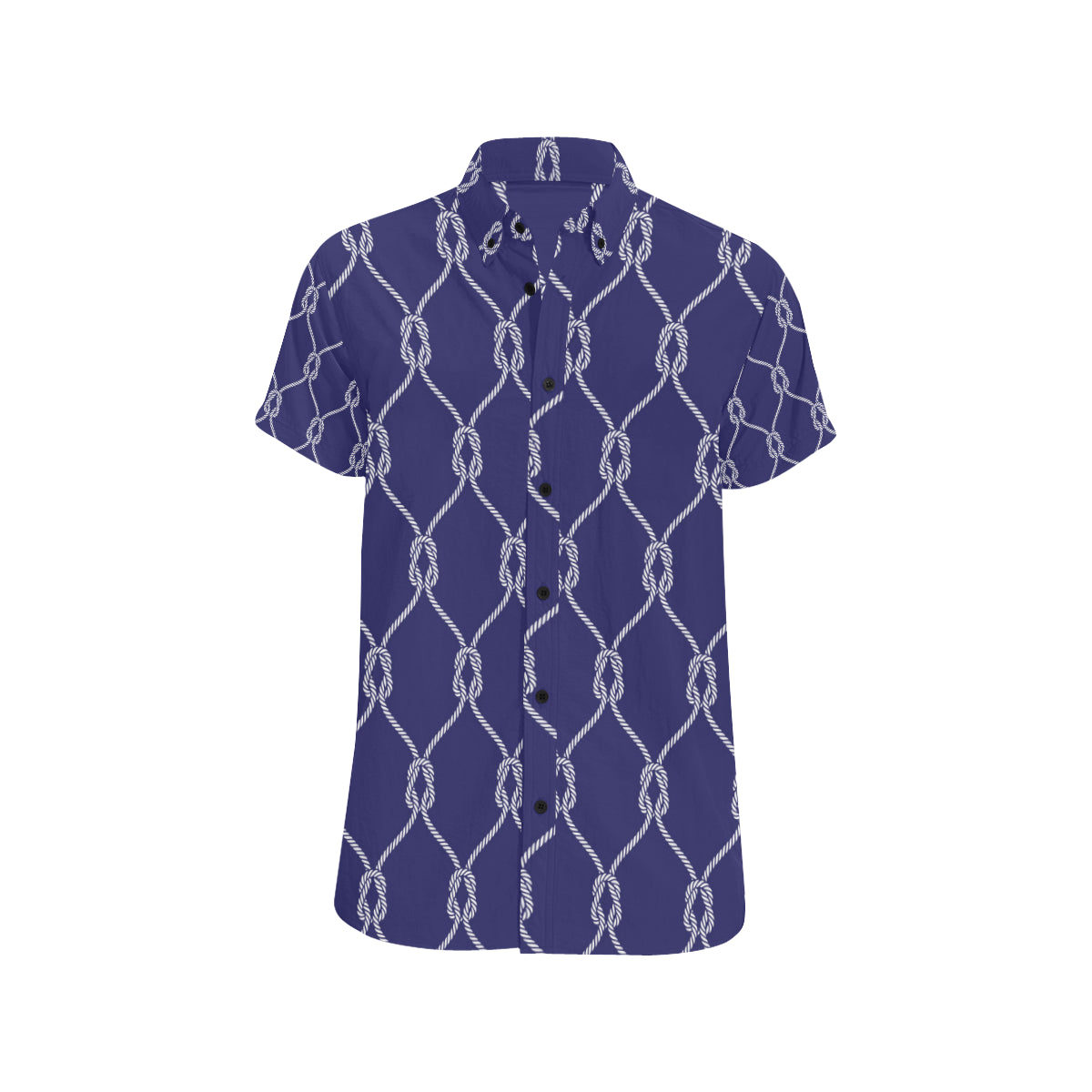 Rope Pattern Print Design A03 Men's Short Sleeve Button Up Shirt