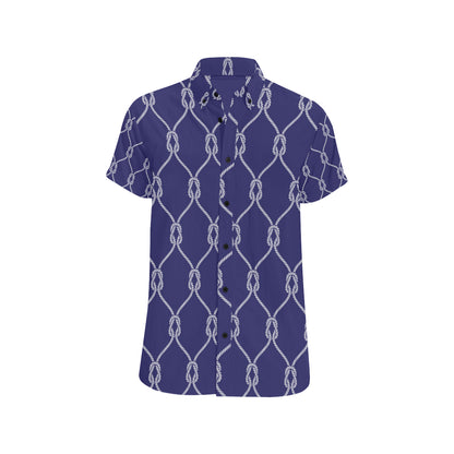 Rope Pattern Print Design A03 Men's Short Sleeve Button Up Shirt