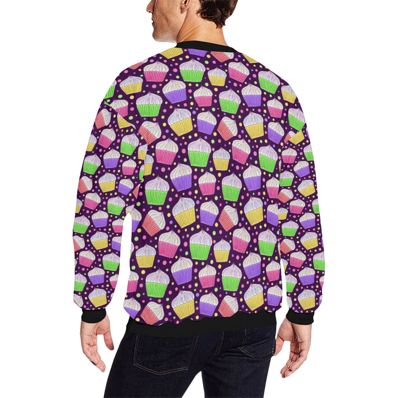 Cupcake Pattern Print Design CP07 Men Long Sleeve Sweatshirt