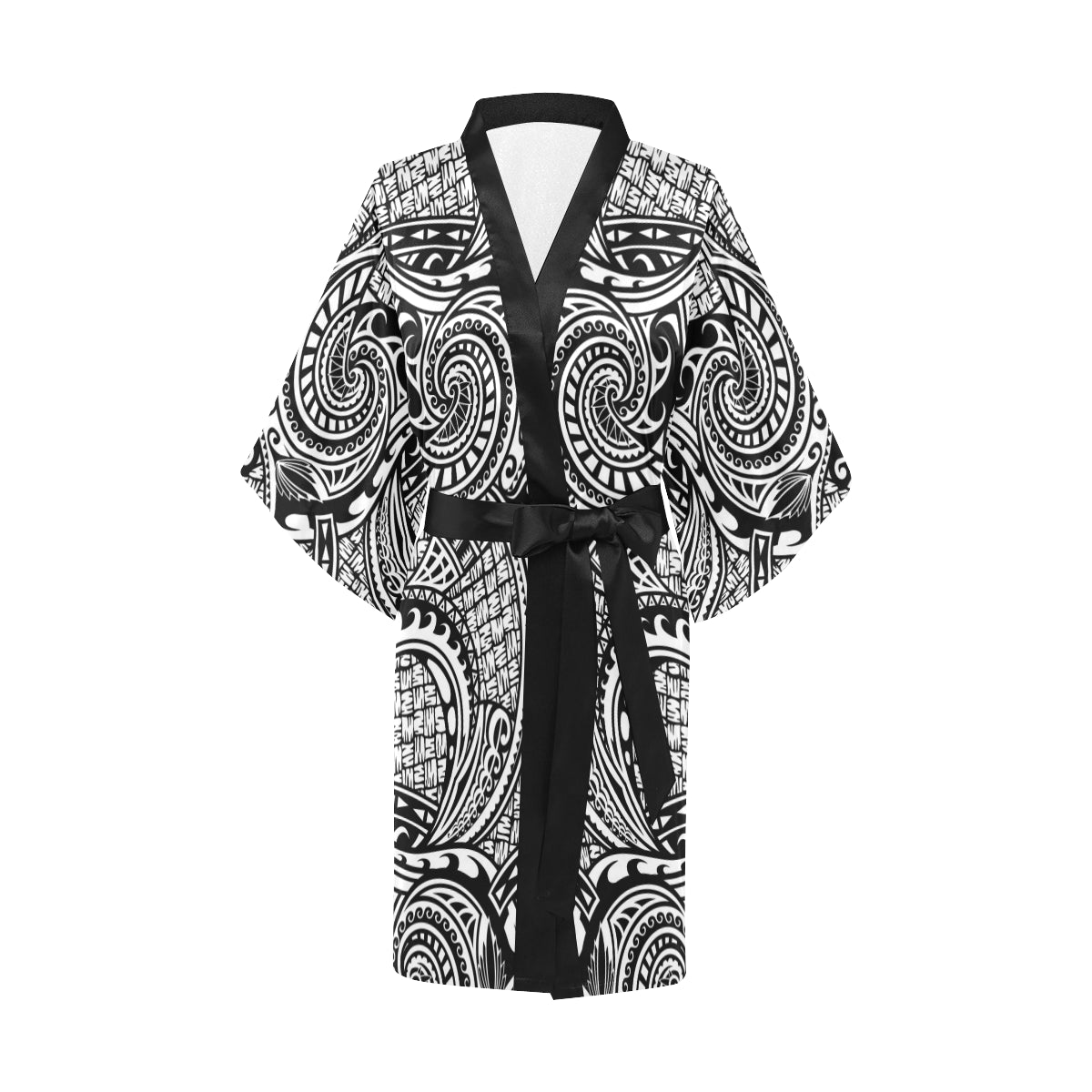 Polynesian Tribal Pattern Women's Short Kimono