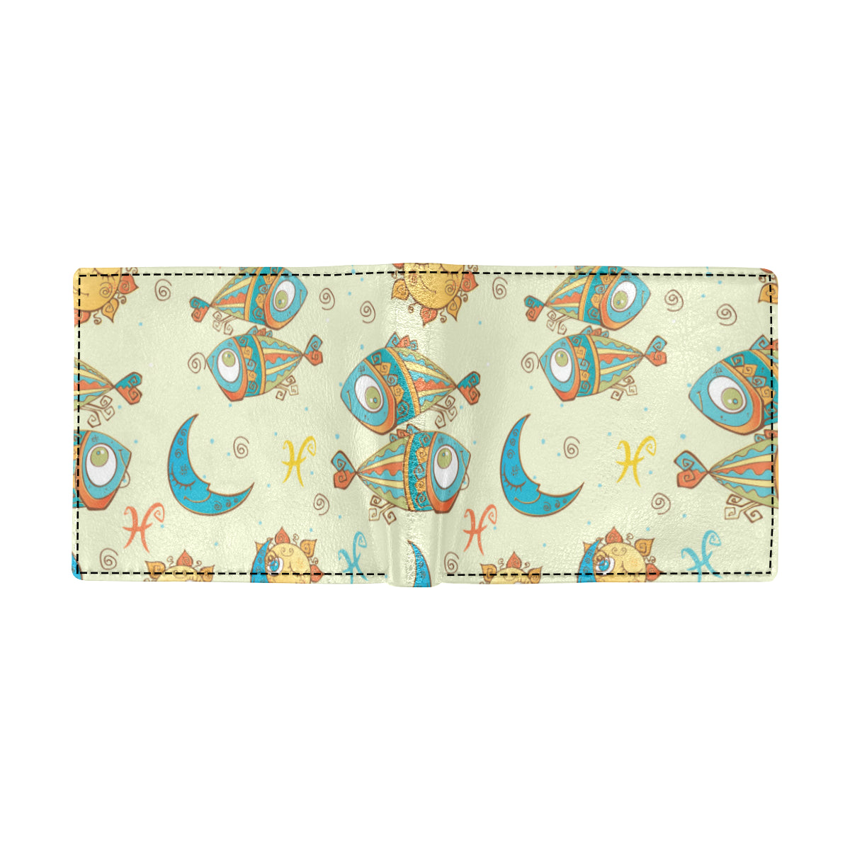 Pisces Pattern Print Design A03 Men's ID Card Wallet