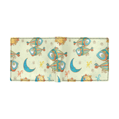 Pisces Pattern Print Design A03 Men's ID Card Wallet