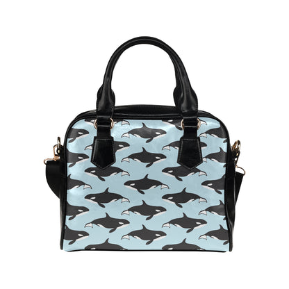 Killer Whale Pattern Print Design 01 Shoulder Handbag
