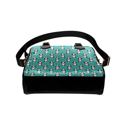 Boston Terrier Pattern Print Design 04 Shoulder Handbag