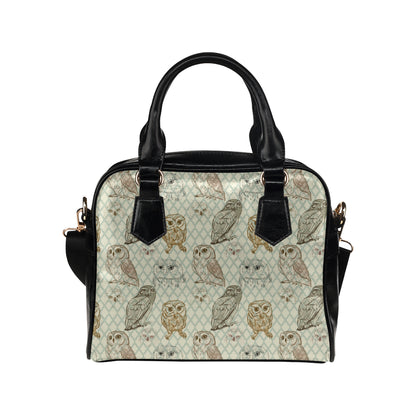 Owl Pattern Print Design A03 Shoulder Handbag
