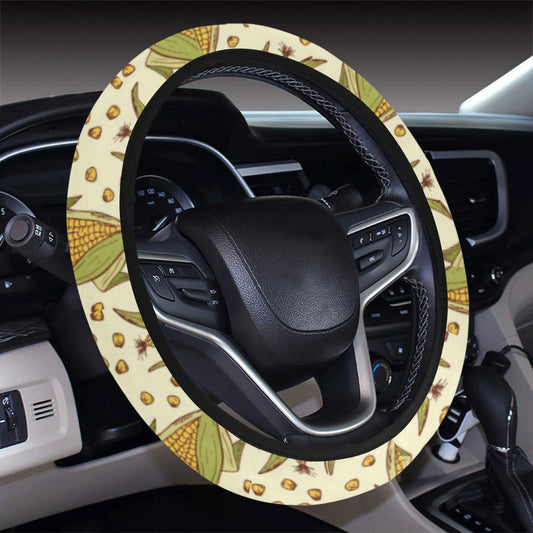 Corn Pattern Print Design 01 Steering Wheel Cover with Elastic Edge