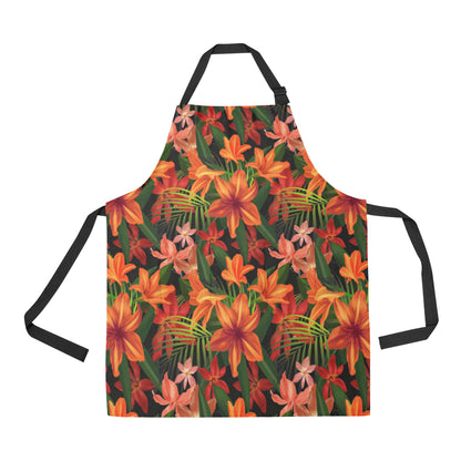 Amaryllis Pattern Print Design AL05 Apron with Pocket