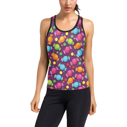 Candy Pattern Print Design CA05 Women's Racerback Tank Top