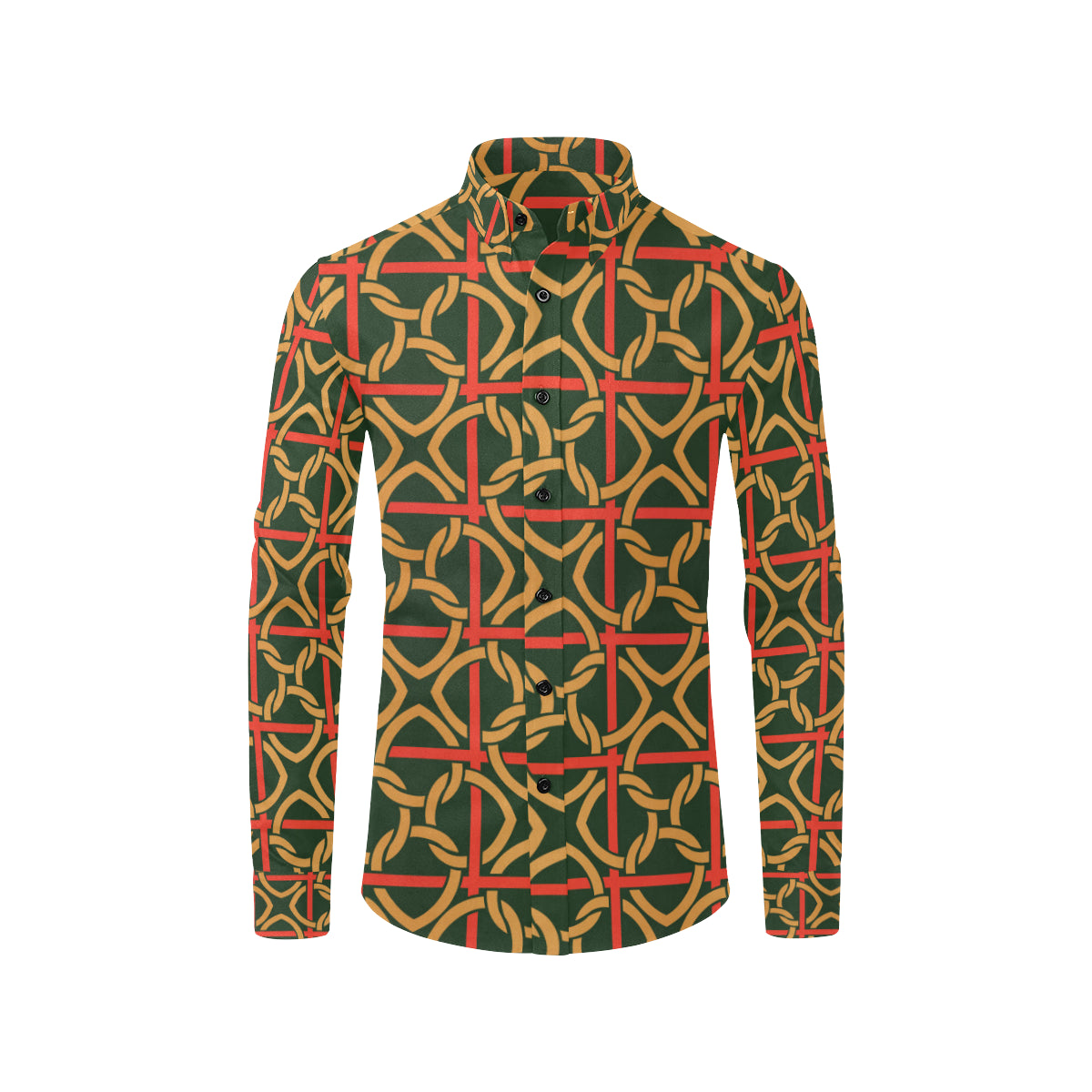 Irish Pattern Print Design 01 Men's Long Sleeve Shirt