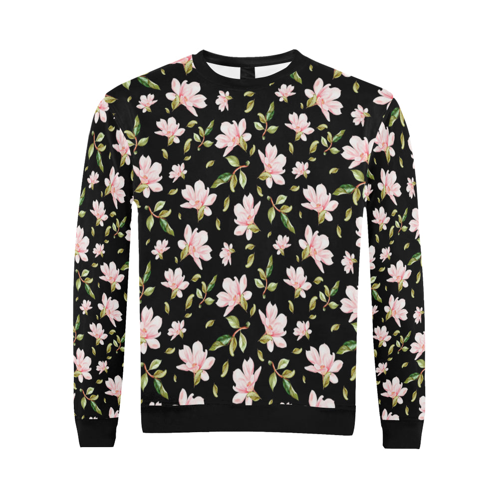 Magnolia Pattern Print Design MAG01 Men Long Sleeve Sweatshirt