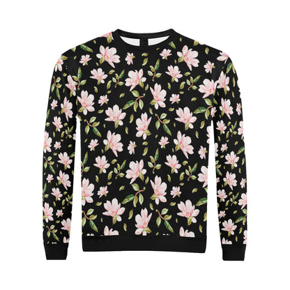 Magnolia Pattern Print Design MAG01 Men Long Sleeve Sweatshirt