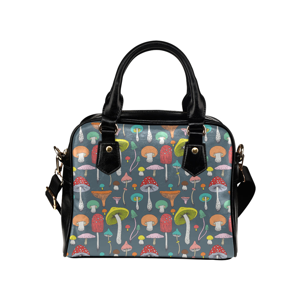 Mushroom Pattern Print Design A03 Shoulder Handbag
