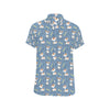 Bull Terriers Pattern Print Design 04 Men's Short Sleeve Button Up Shirt