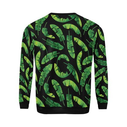 Banana Leaf Pattern Print Design BL02 Men Long Sleeve Sweatshirt