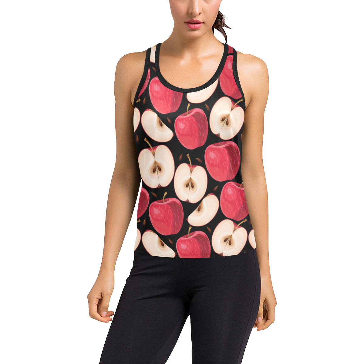 Apple Pattern Print Design AP02 Women's Racerback Tank Top