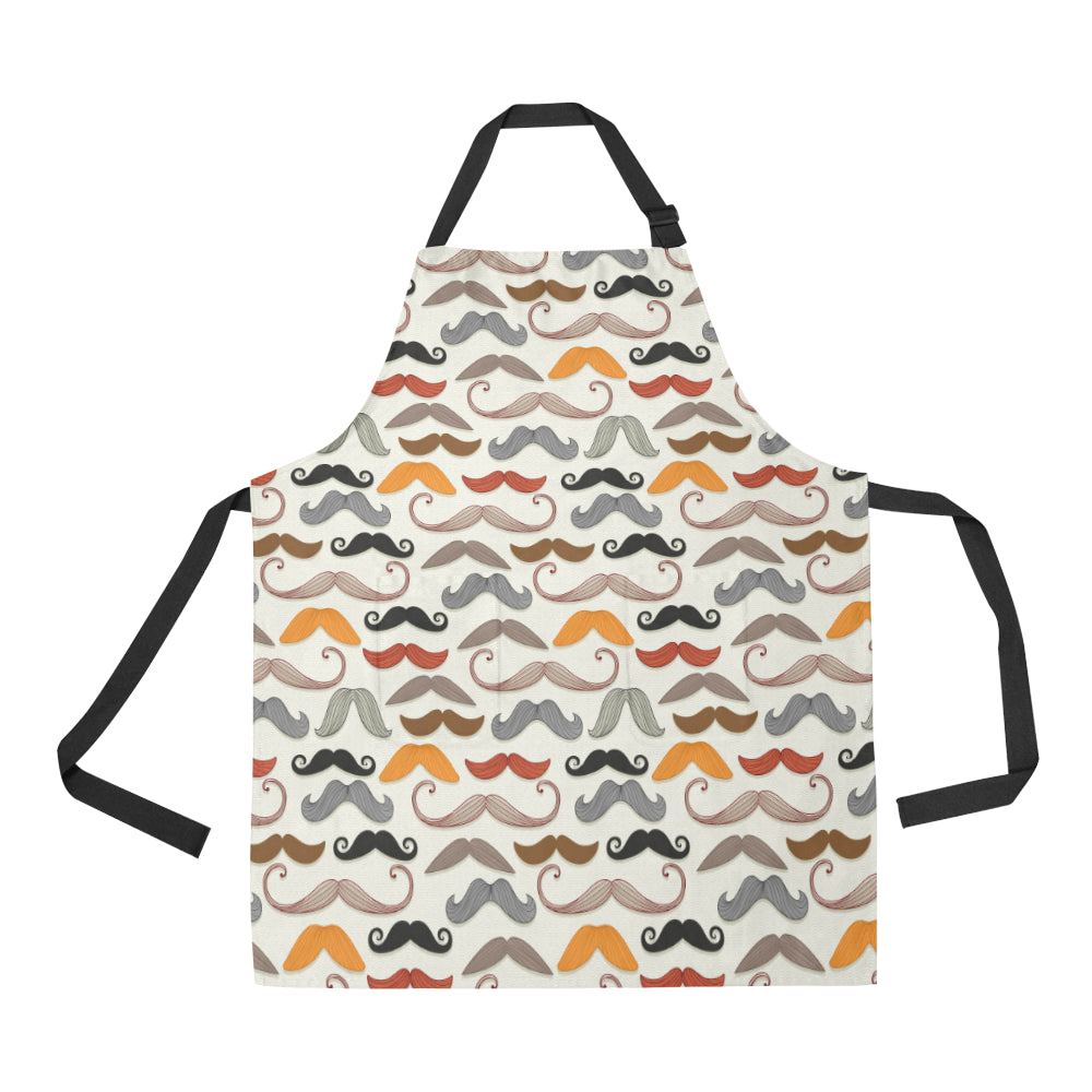 Mustache Pattern Print Design A02 Apron with Pocket