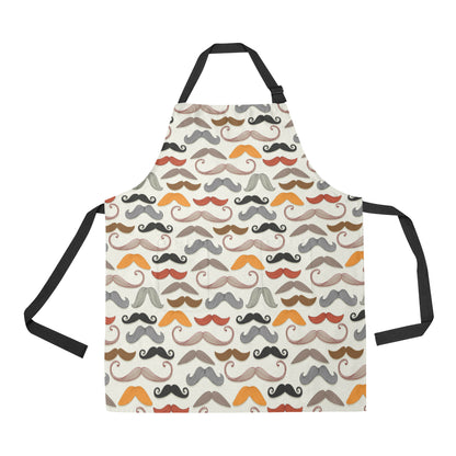 Mustache Pattern Print Design A02 Apron with Pocket