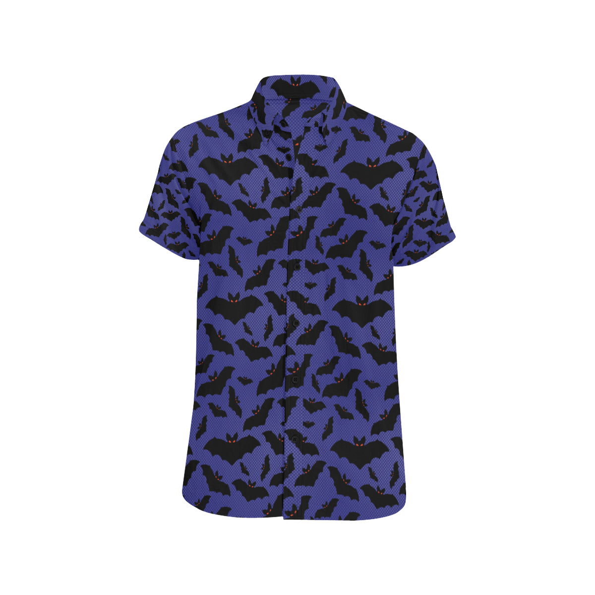 Bat Halloween Pattern Print Design 02 Men's Short Sleeve Button Up Shirt