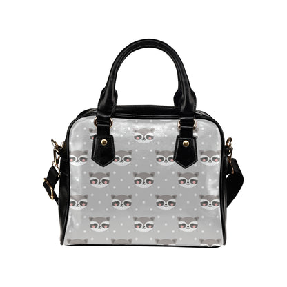 Raccoon Pattern Print Design A04 Shoulder Handbag
