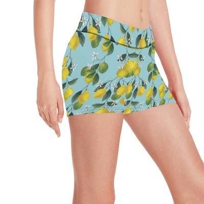 Lemon Pattern Print Design LM05 Yoga Shorts