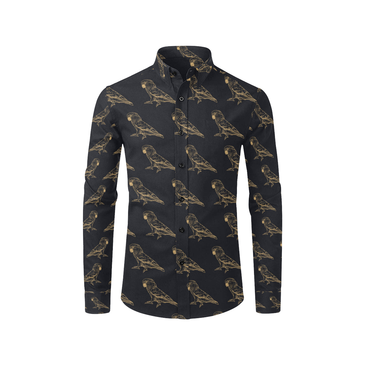 Parakeet Pattern Print Design A04 Men's Long Sleeve Shirt