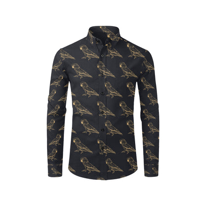 Parakeet Pattern Print Design A04 Men's Long Sleeve Shirt
