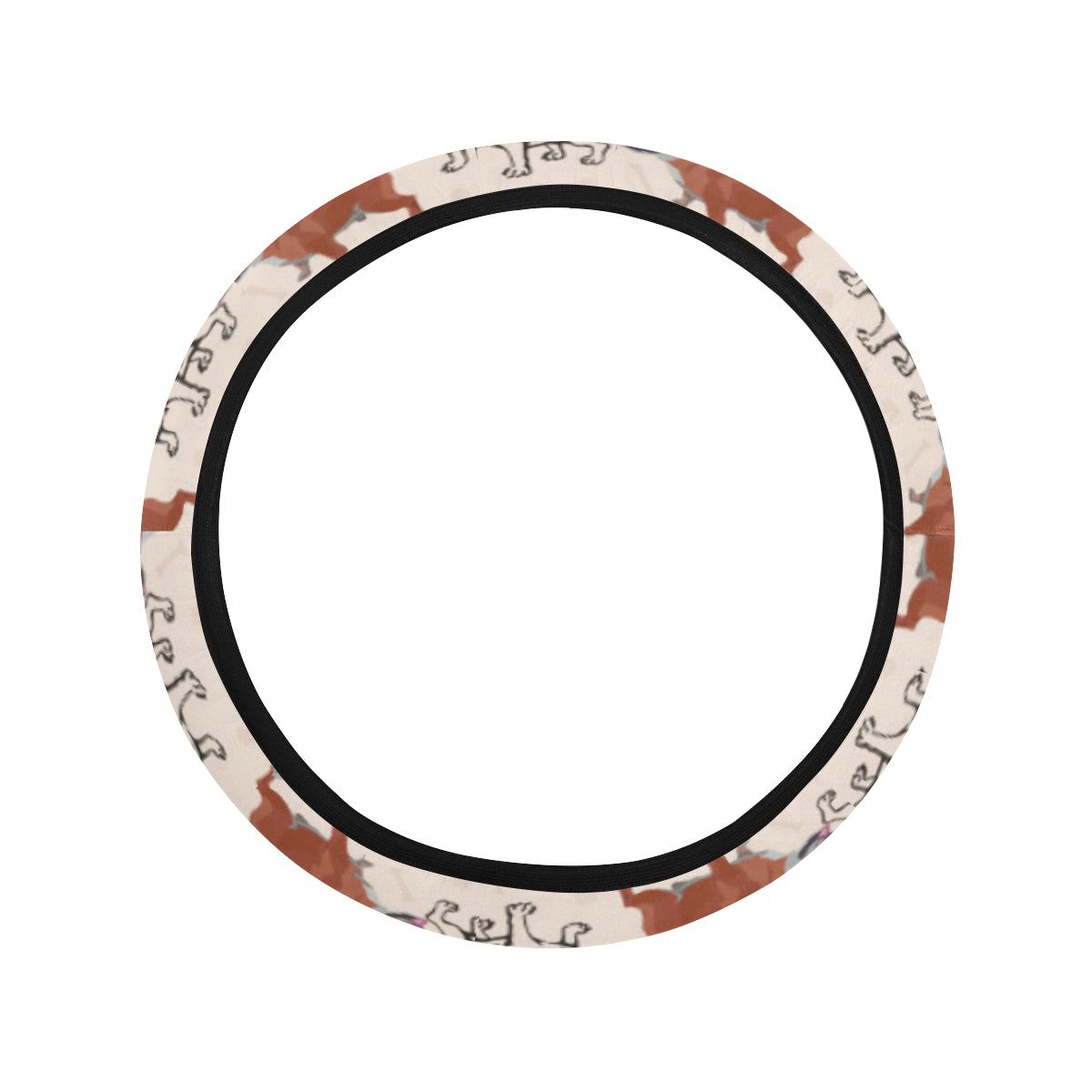 Bulldogs Pattern Print Design 04 Steering Wheel Cover with Elastic Edge
