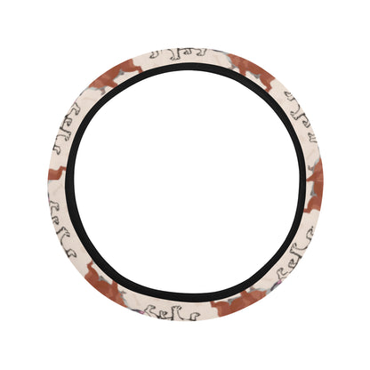 Bulldogs Pattern Print Design 04 Steering Wheel Cover with Elastic Edge