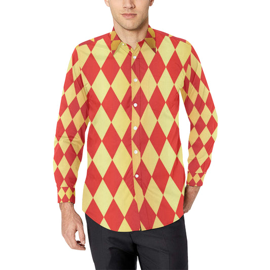 Harlequin Pattern Print Design 03 Men's Long Sleeve Shirt