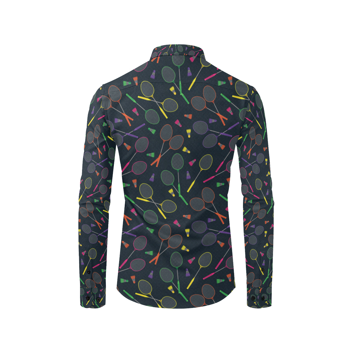 Badminton Pattern Print Design 04 Men's Long Sleeve Shirt