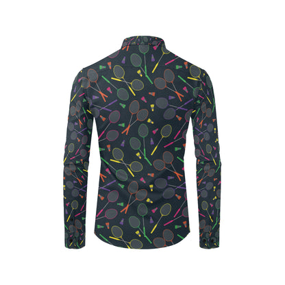 Badminton Pattern Print Design 04 Men's Long Sleeve Shirt