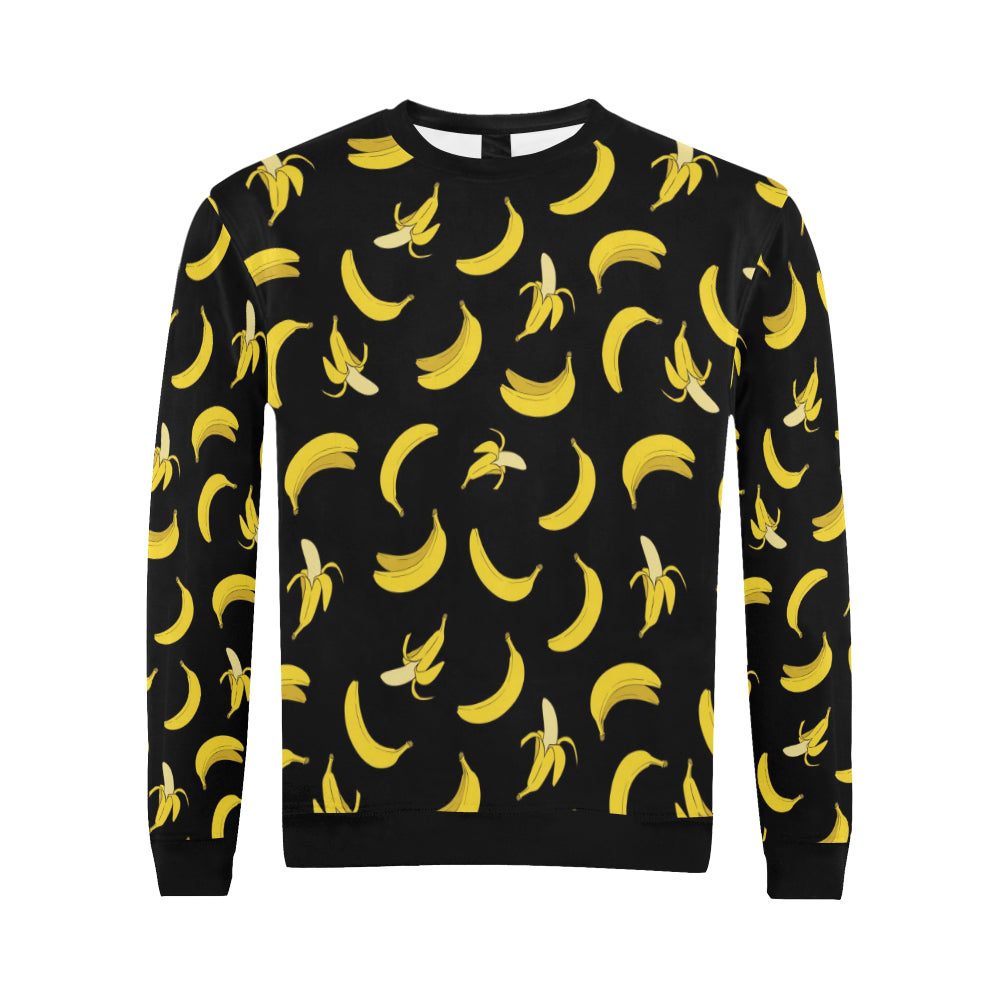 Banana Pattern Print Design BA05 Men Long Sleeve Sweatshirt
