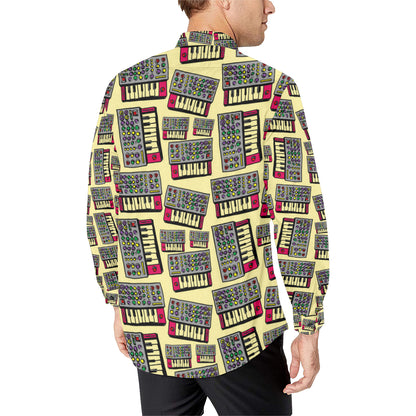 Synthesizer Pattern Print Design 01 Men's Long Sleeve Shirt