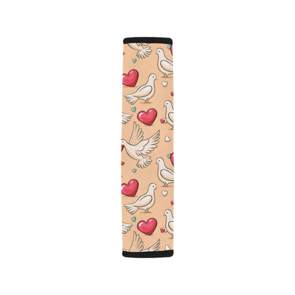 Pigeon Heart Pattern Print Design 04 Car Seat Belt Cover