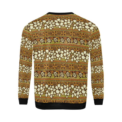 Hawaiian Themed Pattern Print Design H015 Men Long Sleeve Sweatshirt